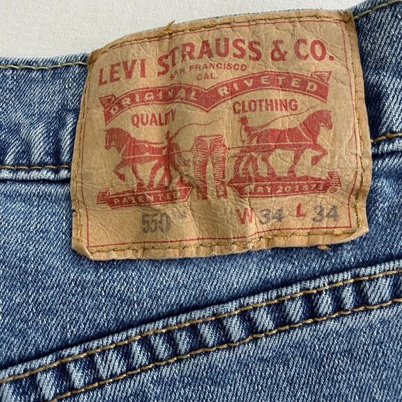 Levis 550 Straight Leg Denim Jeans Stretch Men's Size 34 (Fit 34x33) - Picture 4 of 11
